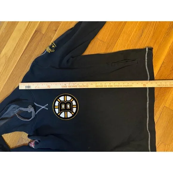 Boston Bruins Majestic NHL Hoodie Sweatshirt Waffle Knit Lined Size L Eastern Co - Picture 16 of 16